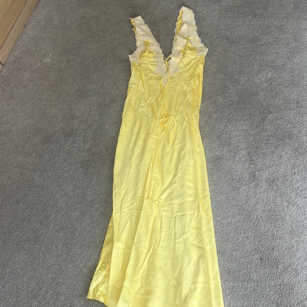 Rumored Yellow Maxi Dress with Lace Detail